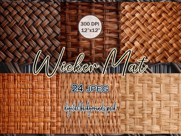 Download Wicker Mat Digital Background JPG Bundle - Background Collection