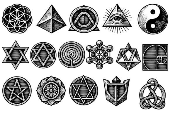 Download Mystic Sacred Geometry Symbols Set - Sacred Collection