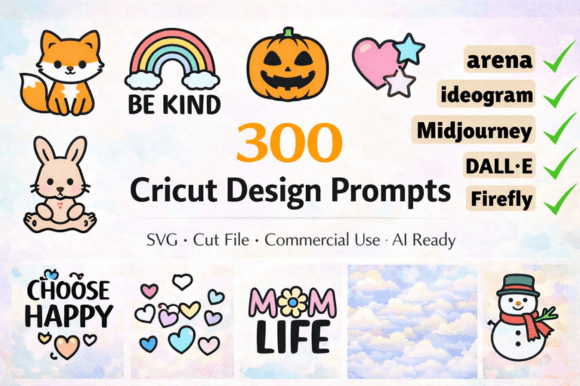 Download 300 Cricut Design Prompts Midjourney - Cricut design Collection