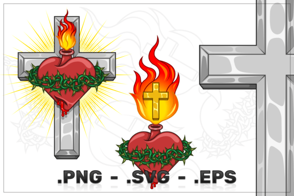 Download Cross with the Sacred Heart of Jesus - Sacred Collection