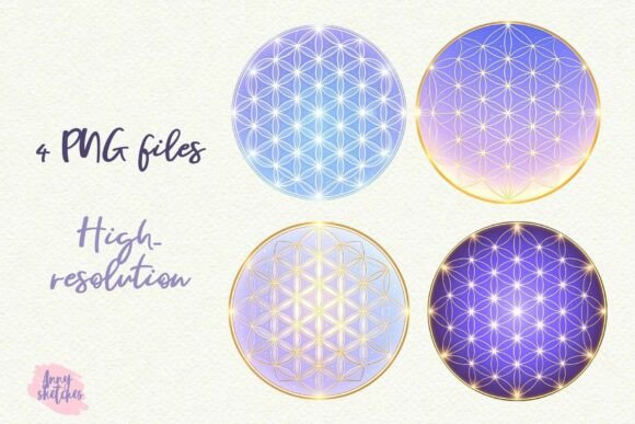 Download 4 Flower of Life Sacred Geometry Clipart - Sacred Collection