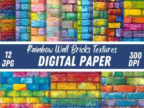 Download Rainbow Wall Bricks Texture Backgrounds - Background Collection