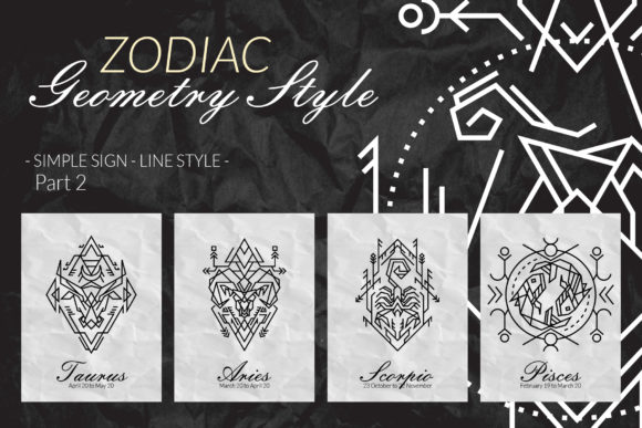 Download Zodiac Sacred Geometry Style Part 2 - Sacred Collection