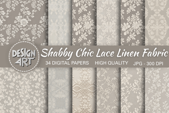 Download Shabby Chic Lace Linen Fabric Background - Background Collection