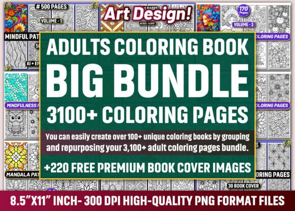 Download 3100+ Adults Coloring Pages Mega Bundle - Adult Collection