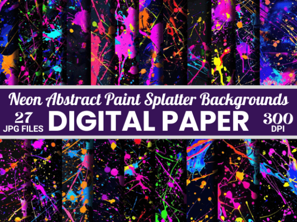 Download Neon Abstract Paint Splatter Backgrounds - Background Collection