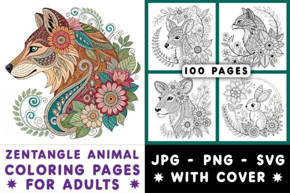Download Zentangle Animal Coloring Pages Adults - Adult Collection