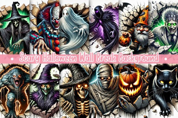Download Scary Halloween Wall Break Background - Background Collection