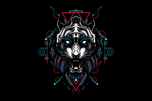 Download Mythical Tiger Sacred Geometry - Premium Resources