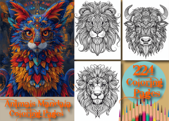 Download Animals Mandala Coloring Book for Adults - Adult Collection