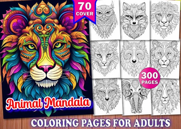 Download 300 Adults Animal Mandala Coloring Book - Adult Collection