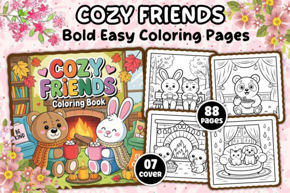 Download Cozy Friends Coloring Pages for Adults - Adult Collection